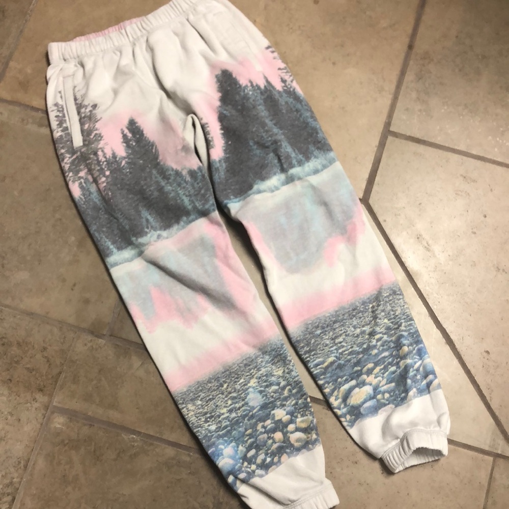 Roots Jogging Pants with trees.